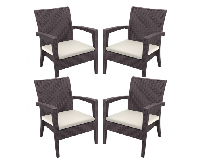 Комплект 4 кресла с възглавници Мебели Богдан BM-21 - Градински столове