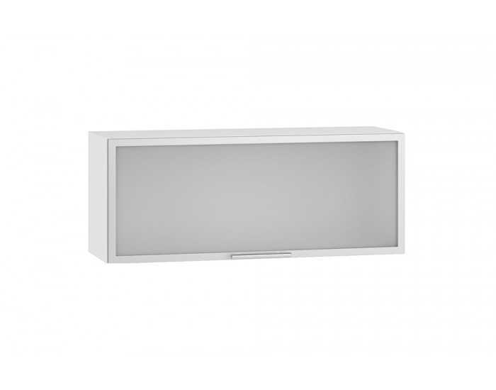 Горен шкаф витрина с клапваща врата ВМ 60/36 R1-Е20, стъкло сатен/алуминеива рамка