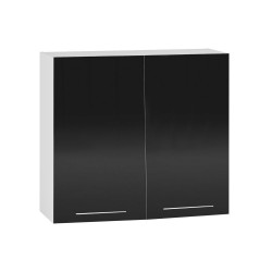 Горен шкаф В80/72-Е20, черен гланц - Модулни кухни