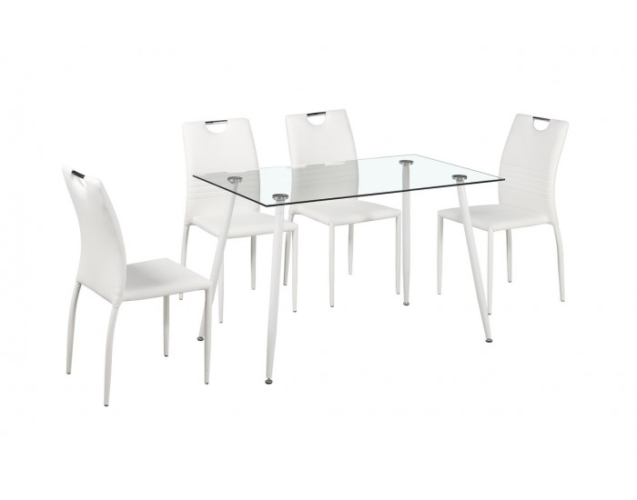 Комплект маса със столове Мебели Богдан модел Hans White BM - Комплекти маси и столове