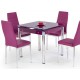 Комплект маса със столове Мебели Богдан модел Kent BM лилав - Комплекти маси и столове