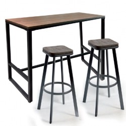 Бар маса Мебели Богдан модел 11-Barsi BM, размер: 120/48/103.5 см, цвят: дъб/черен, материал: МДФ/ боядисан метал - Бар маси