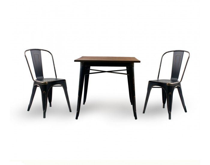 Бар маса Мебели Богдан модел 19-Kubo Wood BM, цвят: антично черен - Бар маси