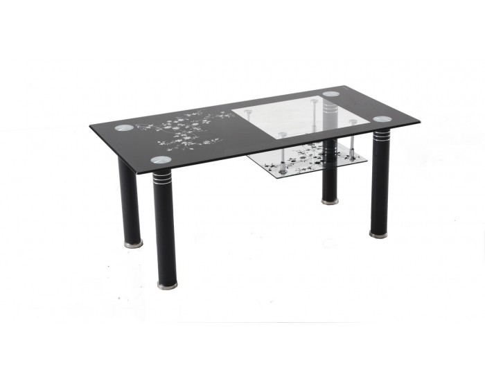 Холна маса Мебели Богдан модел 29-Anna BM, размери: 100/50/43 см, материал: стъкло / алуминий , цвят: черен -