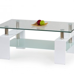 Холна маса Мебели Богдан модел 40-Diana White, размери: 110 / 60 / 45 см, материал: стъкло / МДФ лак  - Холни маси