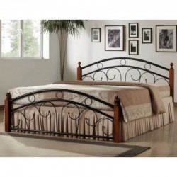 Спалня Мебели Богдан модел 4-MIlano BM, размер: 164 / 208 / 112 см, цвят: тъмен орех/черен - Легла