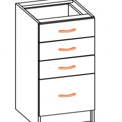 Долен шкаф Alina 40Н, с четири чекмеджета/елша - Модулна кухня Alina