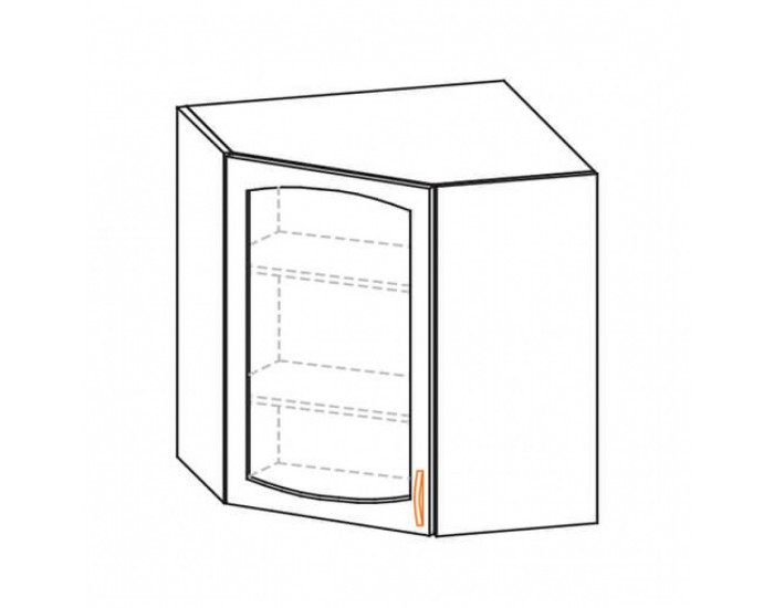 Горен ъглов шкаф Paula 60-E20, тип витрина