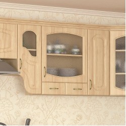 Горен шкаф витрина Paula 60ВВШ-E20, с 2 чекмеджета - Модулни кухни