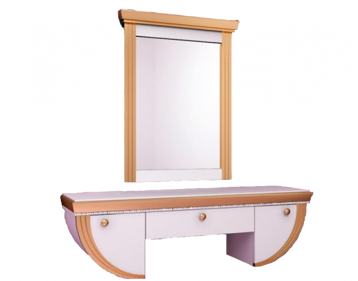 Тоалетка с огледало Мебели Богдан Орто, стенен монтаж, бяла - Тоалетки и Огледала