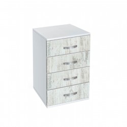Скрин с чекмеджета Мебели Богдан, модел BM-Ava 500, бял гланц и кристал - Спалня