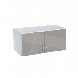 Надстройка за гардероб Мебели Богдан, модел BM-Ava 2, бял гланц и сиво - Bogdan Furniture G