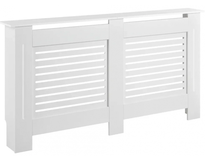 Декоративна решетка за радиатор Бяла, MDF, 172x19x82cm -