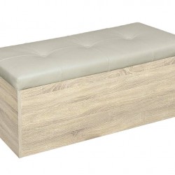 Табуретка – ракла Мебели Богдан Praktica, сонома с бежово - Мека мебел