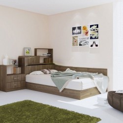 Спалня комплект модел 55 / 7032, за матрак 120/190, 2 цвята, с повдигащ механизъм - Легла