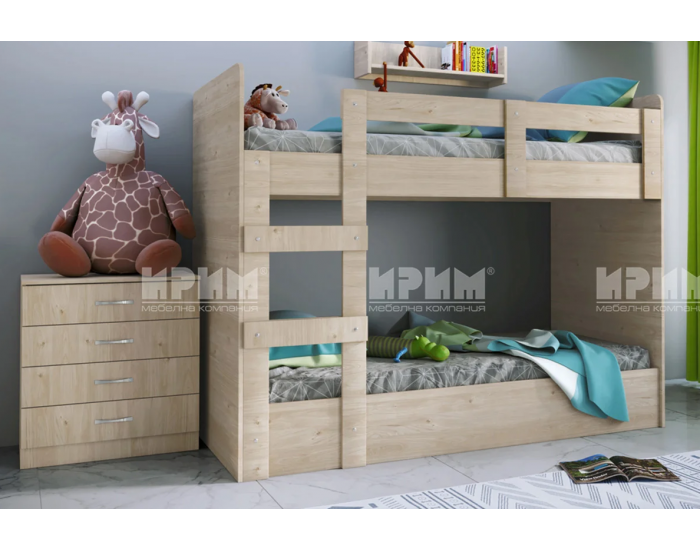 Детски спален комплект модел 5015 с двуетажно легло за матраци 90/200 см