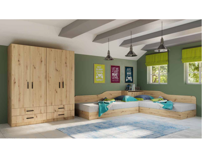 Детски спален комплект модел 7064, Дъб артисан