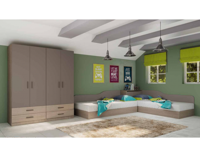 Детски спален комплект модел 7064, Мока/Лате