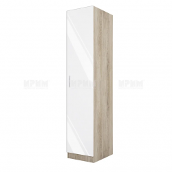 Еднокрилен гардероб Mod 1010, Сонома арвен/Бял гланц - Bogdan Furniture I