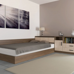 Спален комплект модел 7087 за матрак 120/190, Орех адмирал/Кестен вирджиния - Спални комплекти