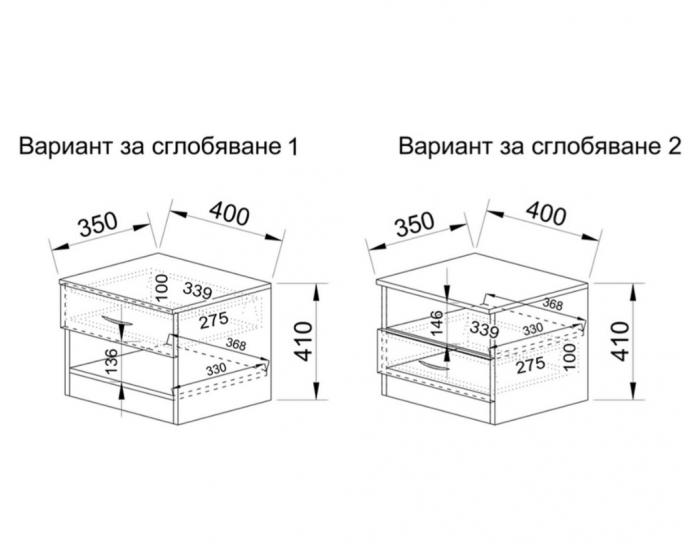 Нощно шкафче Mod 3007, Дъб артисан