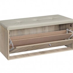 Шкаф за обувки Мебели Богдан модел 100, Сонома и бежово - Антре