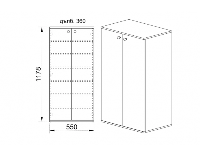 Шкаф за обувки Мебели Богдан 285 / 4040, дъб дакота