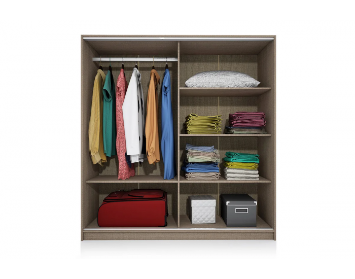 ﻿Гардероб с плъзгащи врати Mod 1009, Мока/Лате