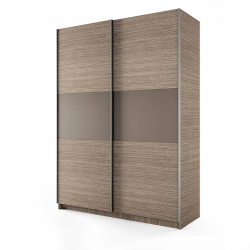 ﻿﻿﻿﻿﻿Гардероб с плъзгащи врати Mod 1034, Мока/Лате - Bogdan Furniture I