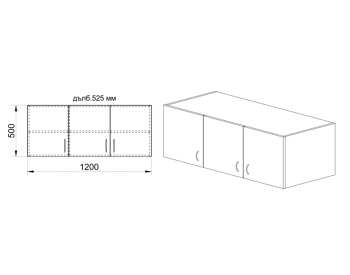 ﻿﻿﻿﻿Надстройка за гардероб Mod 1005, Сонома тъмна