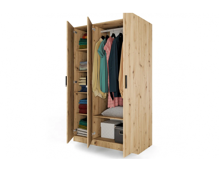 Трикрилен гардероб Mod 1002, Дъб артисан