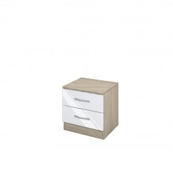 Нощно шкафче Mod 3055, Сонома арвен с Бял гланц, 400/355/410 - Bogdan Furniture I