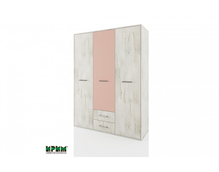 Спален комплект Mod 5036, Дъб  пиемона с Розова праскова, Включени 2 броя матрака 900/2000