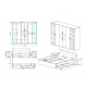 Спален комлект 7033 с легло за матрак 160/200см, гардероб и нощни шкафчета - Спални комплекти