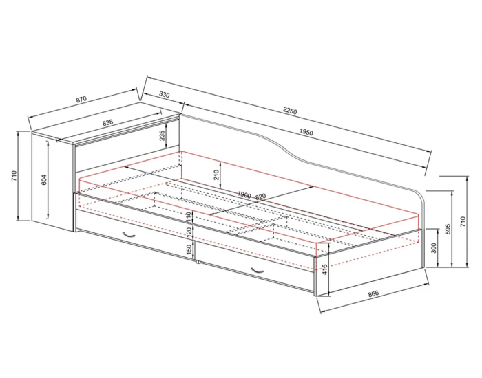 Легло Mod 2005 с чекмеджета, Сонама Арвен/Бал гланц