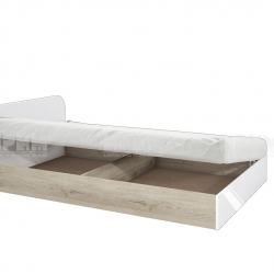 Легло Mod 2011, 120/190, Бял гланц/Сонама Арвен - Bogdan Furniture I