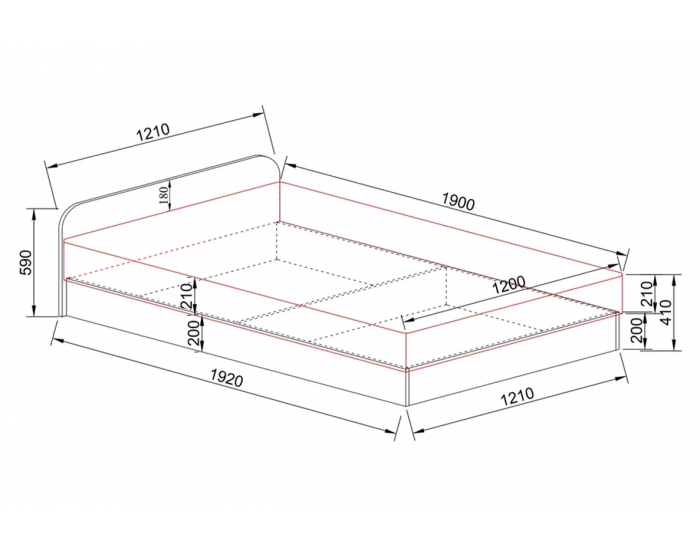 ﻿Легло Mod 2011 за матрак 120/190, Орех адмирал