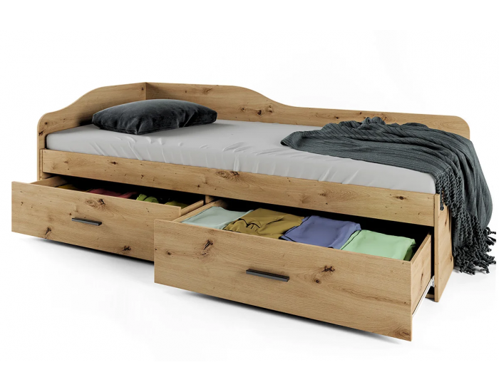 Легло Mod 2023 с чекмеджета, Дъб артисан