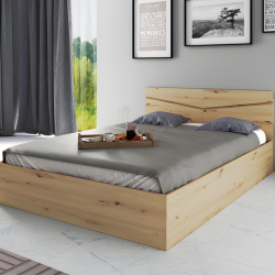 Спалня модел 175 / 2010 за матрак 140/200, Дъб артисан - Легла