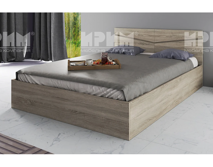 Спалня модел 175 / 2010 за матрак 140/200, Сонома тъмна