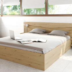 Спалня с нощни шкафчета Mod 2007, Дъб артисан - Легла