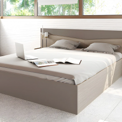 Спалня с нощни шкафчета Mod 2007, Мока/Лате - Легла