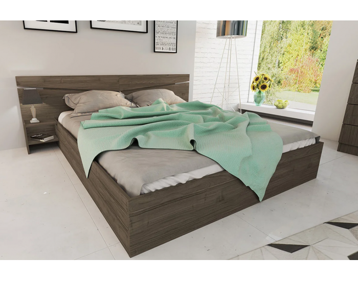 Спалня с нощни шкафчета Mod 2007, Орех адмирал