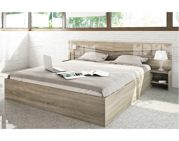 Спалня с нощни шкафчета Mod 2007, Сонома тъмна