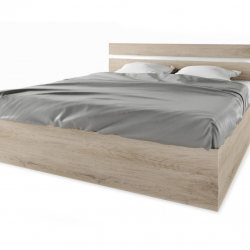 Спалня модел 2045 за матрак 180/200 с повдигащ механизъм, Сонома арвен/Бял гланц - Легла