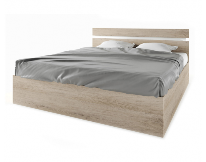 Спалня модел 2044 за матрак 180/200, Сонома арвен/Бял гланц