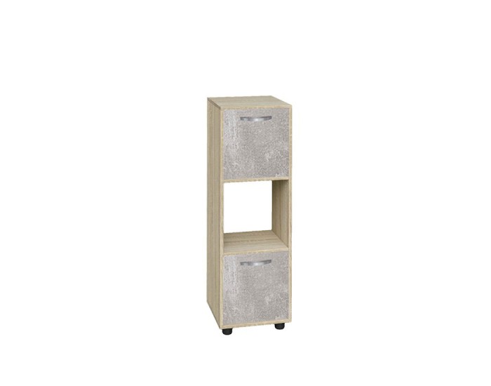 Етажерка Мебели Богдан Cubo 3, Сонома, с 2 врати бетон Етажерка Мебели Богдан Cubo 3, Сонома, с 2 врати бетон