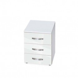 Контейнер за бюро Мебели Богдан Ava 3, бяло с врати бял гланц - Шкафове и Модули