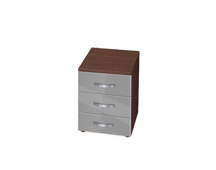 Контейнер за бюро Мебели Богдан Ava 3, Венге с врати Сив гланц Контейнер за бюро Мебели Богдан Ava 3, Венге с врати Сив гланц