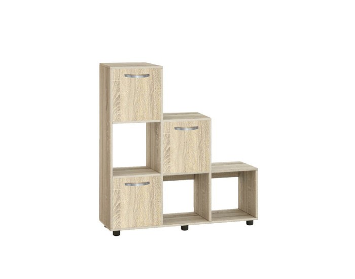Етажерка Мебели Богдан Cubo 6, с 3 вратички, сонома
